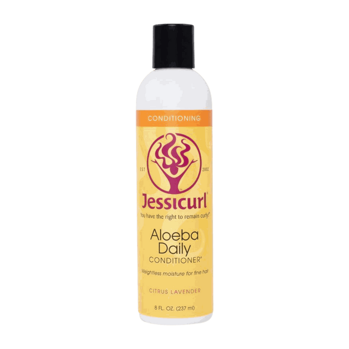 Jessicurl Aloeba Daily Conditioner bottle with natural oils for lightweight hair moisture