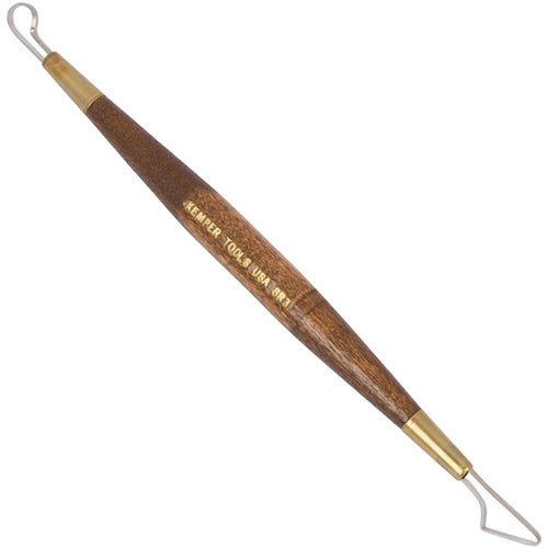 Kemper 8R3 8 inch double-ended ribbon tool with a small hooked loop at one end and an angled triangular loop at the other