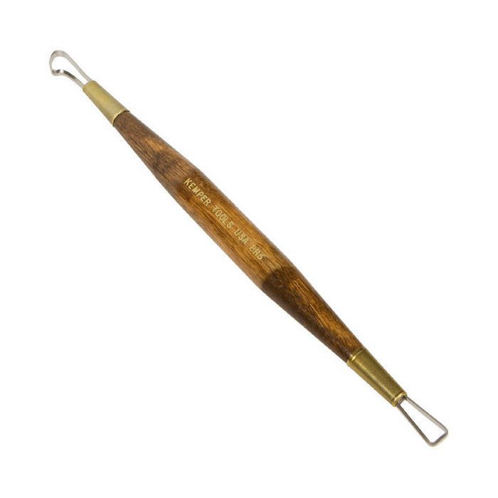 Kemper 8R5 8 inch double-ended ribbon tool with a hooked rounded loop at one end and a square-ended tapered loop at the other