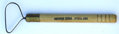 Kemper PT510 1 3/4 inch Pearcorer loop tool, pear-shaped wire loop on a wooden handle
