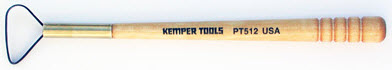 Kemper PT512 1 inch Pearcorer loop tool, small wire loop on a long grooved wooden handle