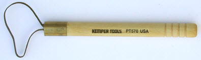 Kemper PT570 2 x 1 3/8 inch Birdbeak loop tool, large wire loop on a grooved wooden handle