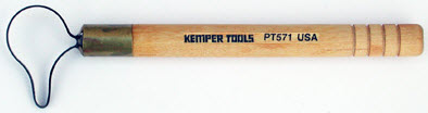Kemper PT571 1 1/2 x 1 1/8 inch Birdbeak loop tool, medium wire loop on a grooved wooden handle