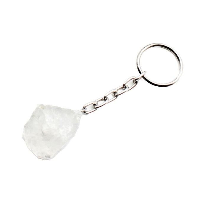Raw Clear Quartz Crystal Keychain Raw
