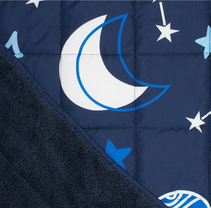 Kids Teddy Fleece Space Weighted Blanket, Navy - 3kg 🇬🇧