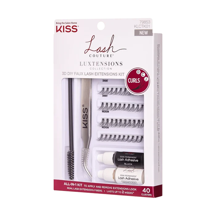KISS lash couture luxtensions collection 3D flaux lash extensions kit 40 clusters  بكج رموش اكستنشن تدوم لاسبوعين
