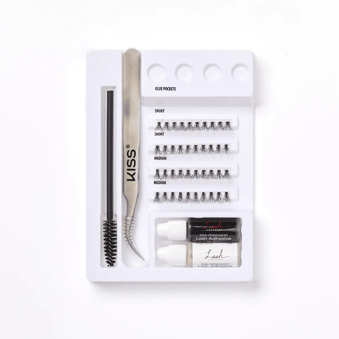 KISS lash couture luxtensions collection 3D flaux lash extensions kit 40 clusters  بكج رموش اكستنشن تدوم لاسبوعين