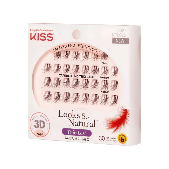 KISS looks so natural trio lash medium combo 3D رموش صناعية