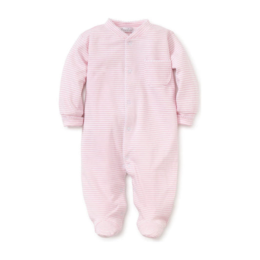 Kissy Kissy Striped Footie Pink