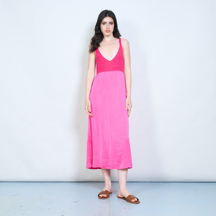 Knitted bodice sleeveless maxi dress wholesale