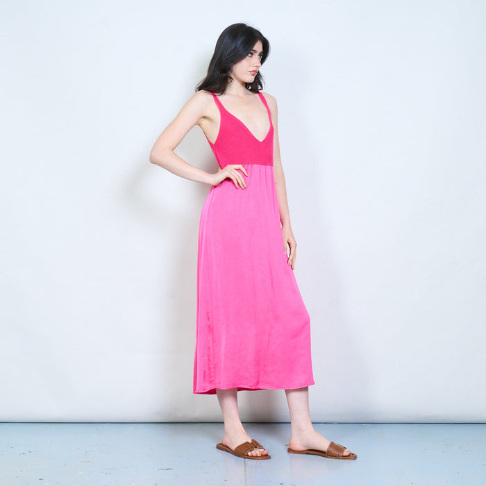 Knitted bodice sleeveless maxi dress wholesale