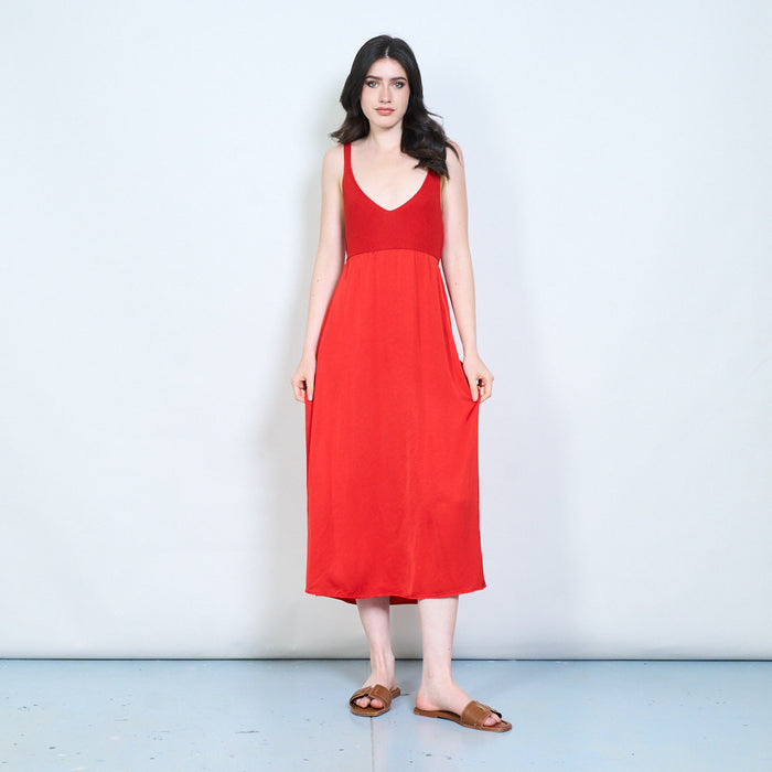 Knitted bodice sleeveless maxi dress wholesale