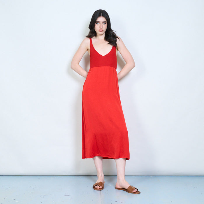 Knitted bodice sleeveless maxi dress wholesale