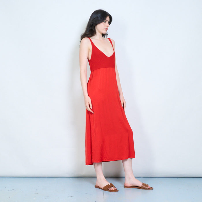 Knitted bodice sleeveless maxi dress wholesale