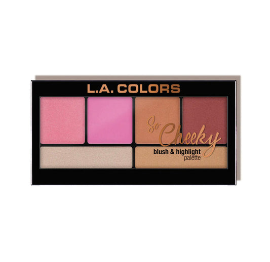 LA COLORS So Cheeky Blush & Highlights Pallet Pink And Playful