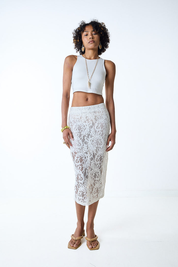 Lace fitted midi pencil skirt wholesale
