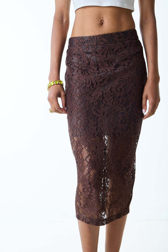 Lace fitted midi pencil skirt wholesale