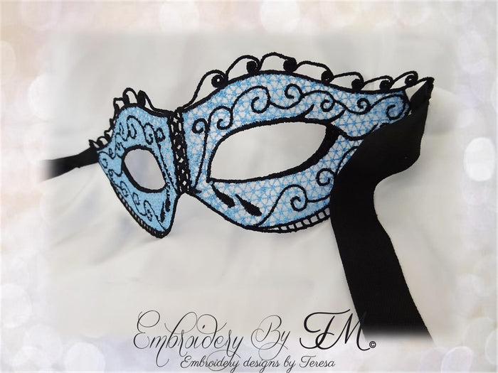 Lace mask blue/4x4 hoop