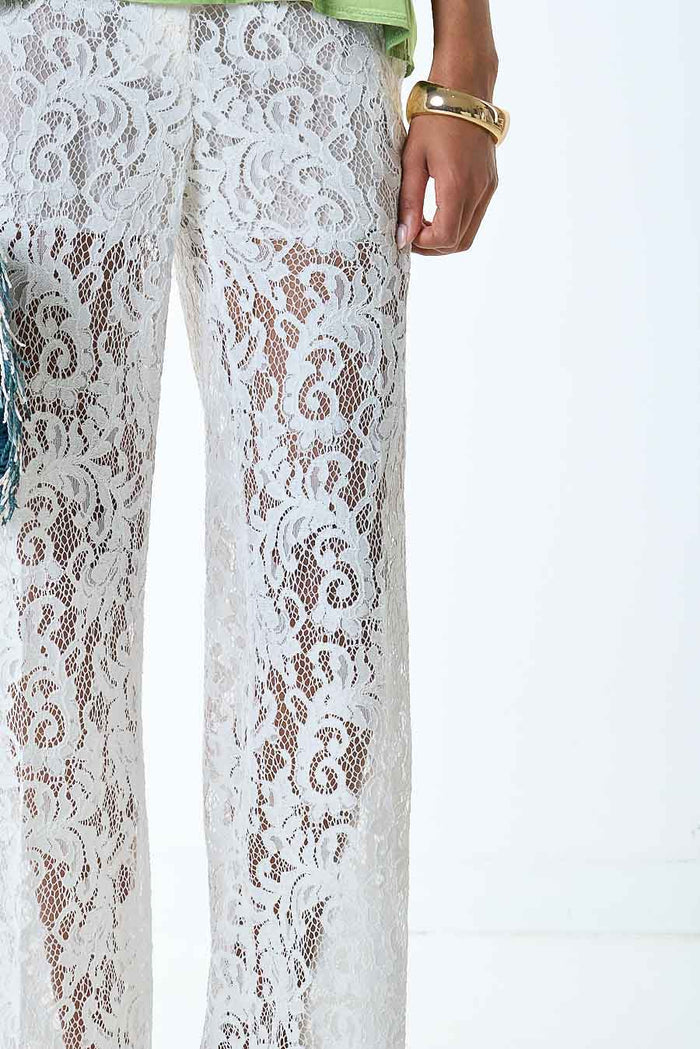 Lace wide leg high waist trousers wholesale