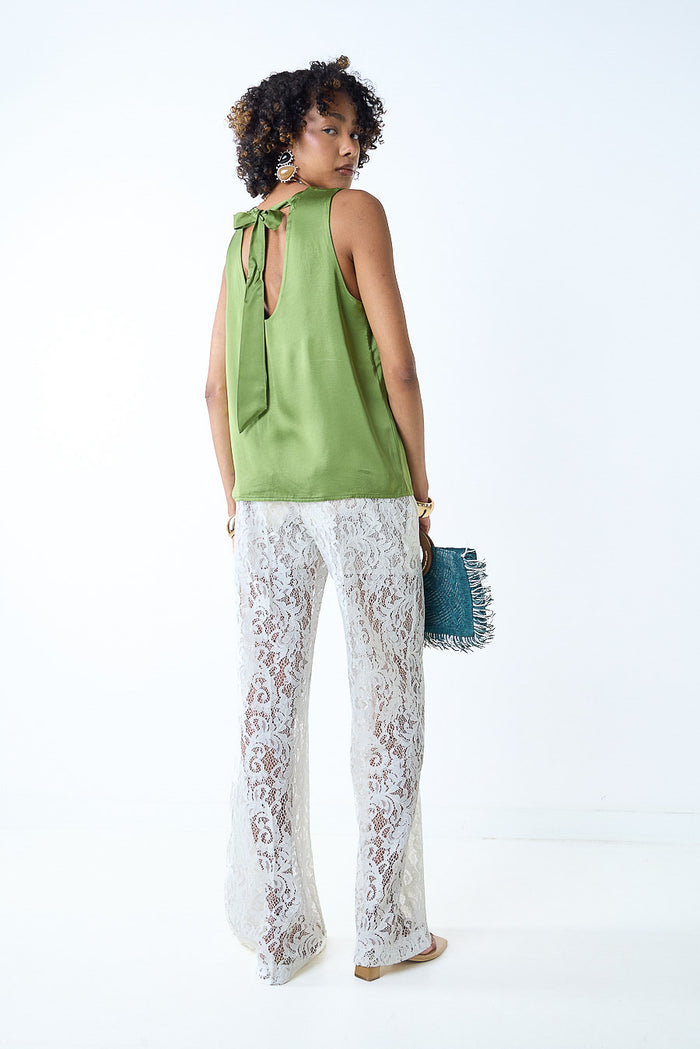 Lace wide leg high waist trousers wholesale