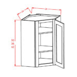 Lancaster Blue- Diagonal Corner Glass Door Wall Cabinet