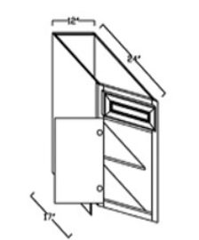 Lancaster Stone Wash- Base End Angle Cabinet