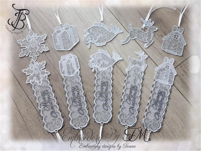 Large set christmas bookmark