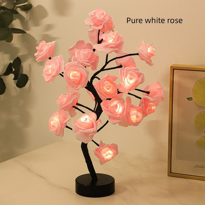 Black tree / Pure white rose