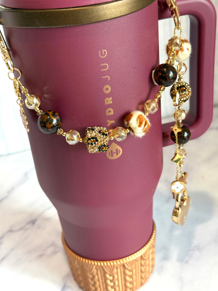 Leopard Luxe Deluxe Tumbler Charm Necklace