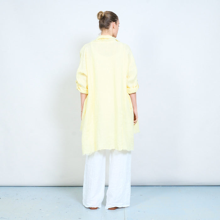 Lightweight open front loose cardigan with raw edge wholesale