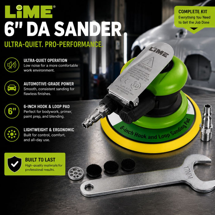 LiME LiNE 6" Automotive Dual Action Orbital Sander for Custom Painting & Auto Body
