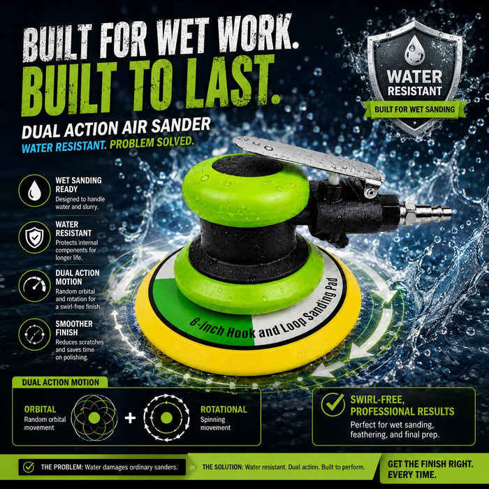 LiME LiNE 6" Automotive Dual Action Orbital Sander for Custom Painting & Auto Body