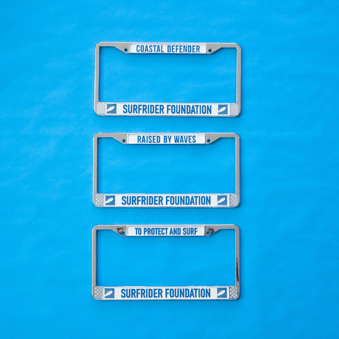 Live Surfstainably Chrome License Plate Frame