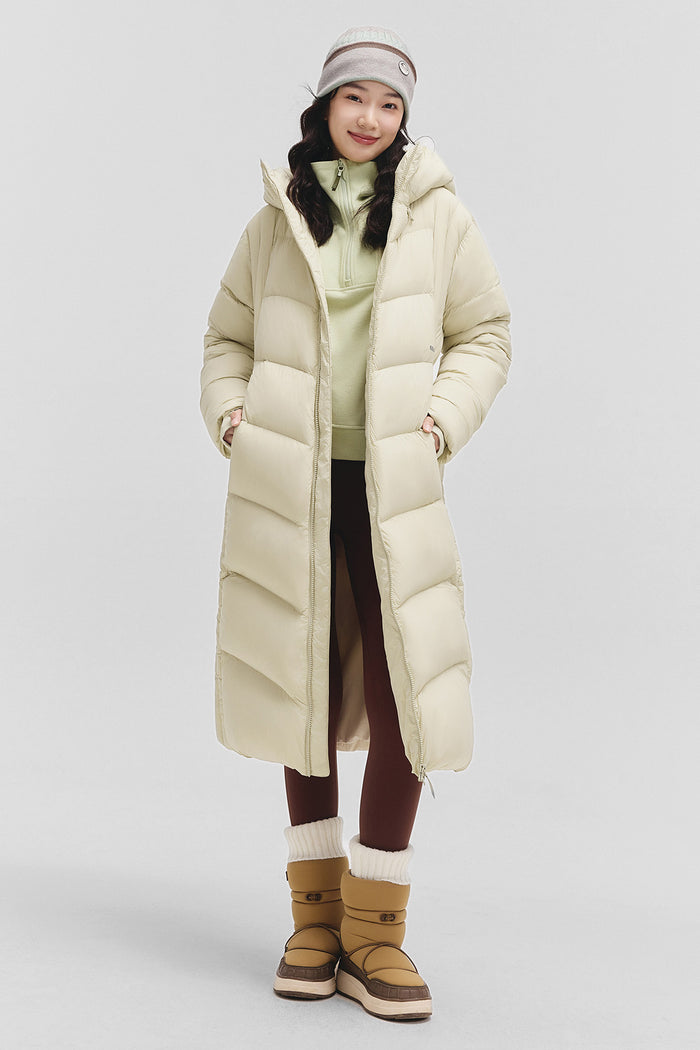 beneunder loftguard – women’s high-loft down coat (long, extreme warmth) #color_light brown