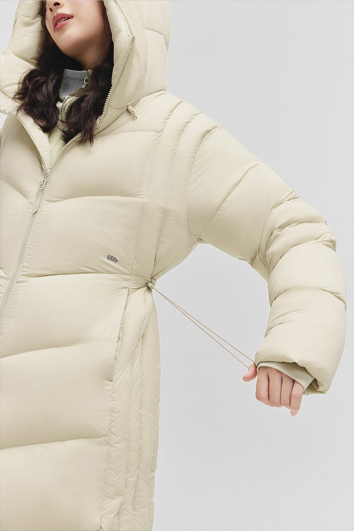 beneunder loftguard – women’s high-loft down coat (long, extreme warmth) #color_light brown