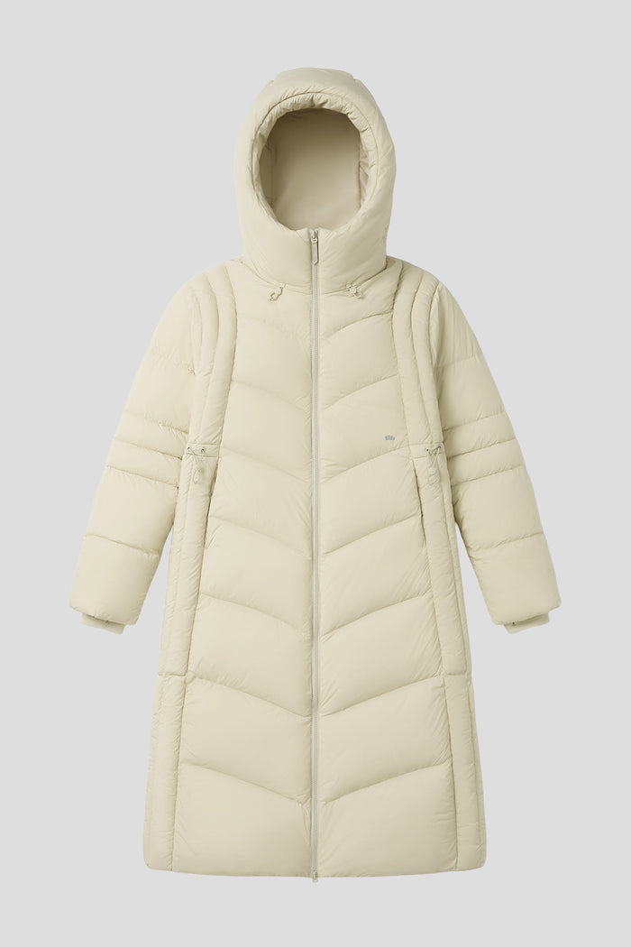 beneunder loftguard – women’s high-loft down coat (long, extreme warmth) #color_light brown