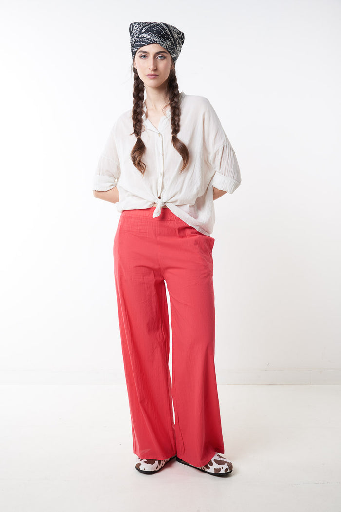 Loose flowy wide leg elastic waist trouser wholesale