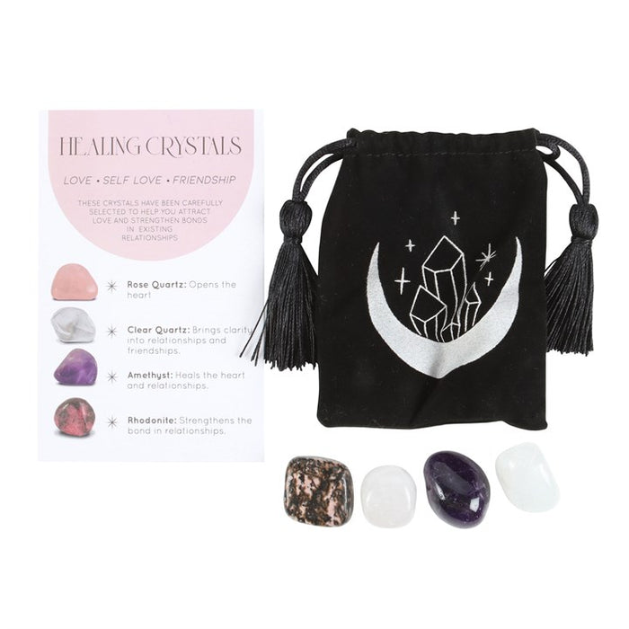 Love Healing Crystal Set with Moon Trinket Dish 🇬🇧