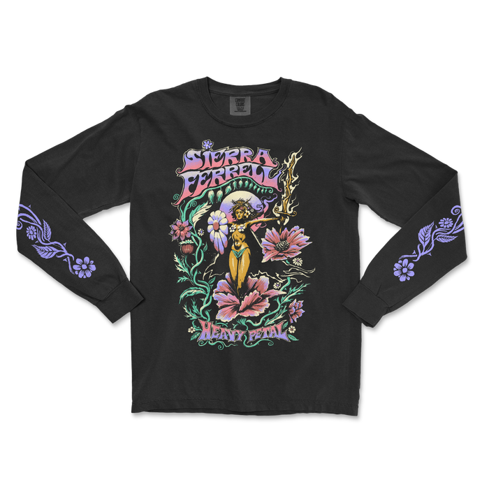 LS Black Heavy Petal Tee
