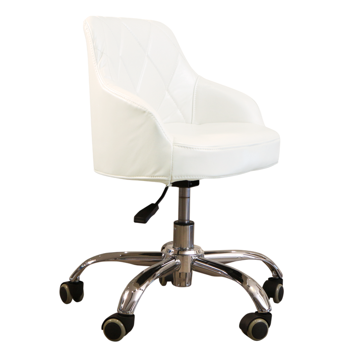 LUX ES450 Pedicure Technician Stool - Pearl White and Modern Grey