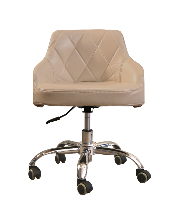 LUX ES450 Pedicure Technician Stool - Pearl White and Modern Grey