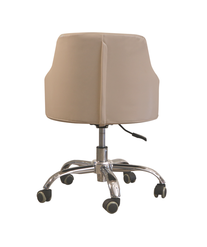LUX ES450 Pedicure Technician Stool - Pearl White and Modern Grey