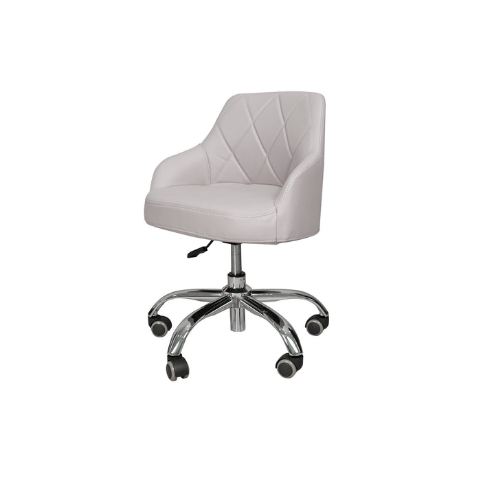 LUX ES450 Pedicure Technician Stool - Pearl White and Modern Grey