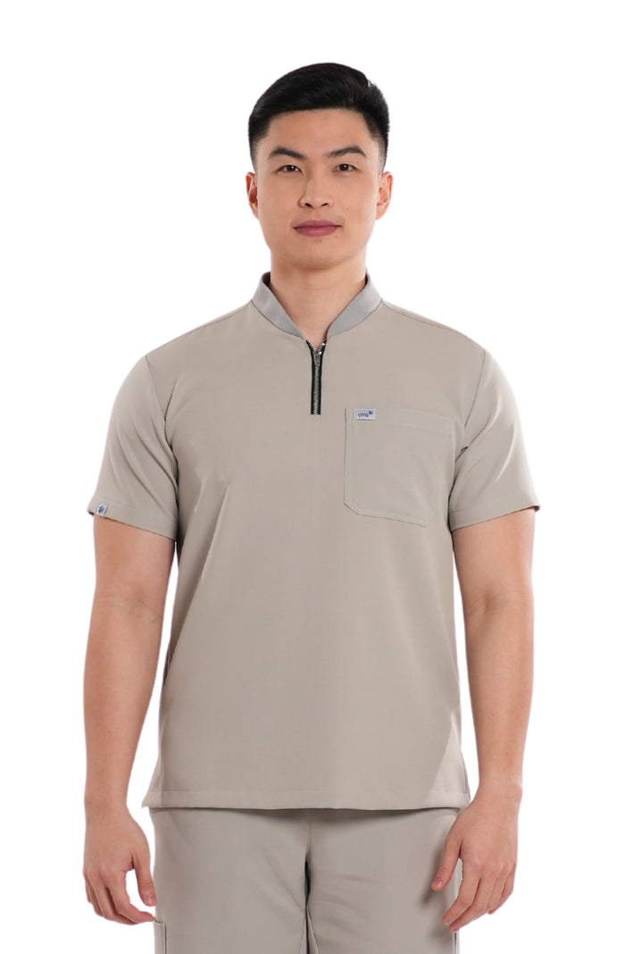 Luxe® Custom Fit Half Zipped Men Scrub Top