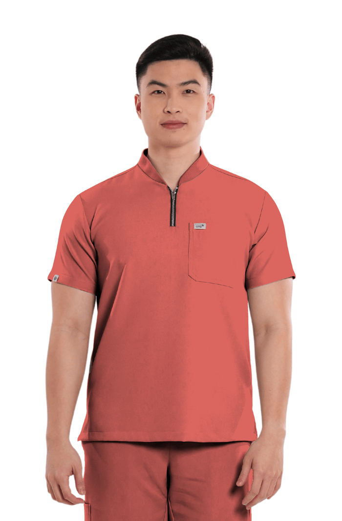 Luxe® Custom Fit Half Zipped Men Scrub Top