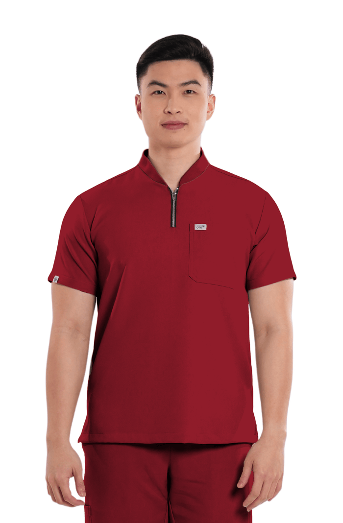 Luxe® Custom Fit Half Zipped Men Scrub Top