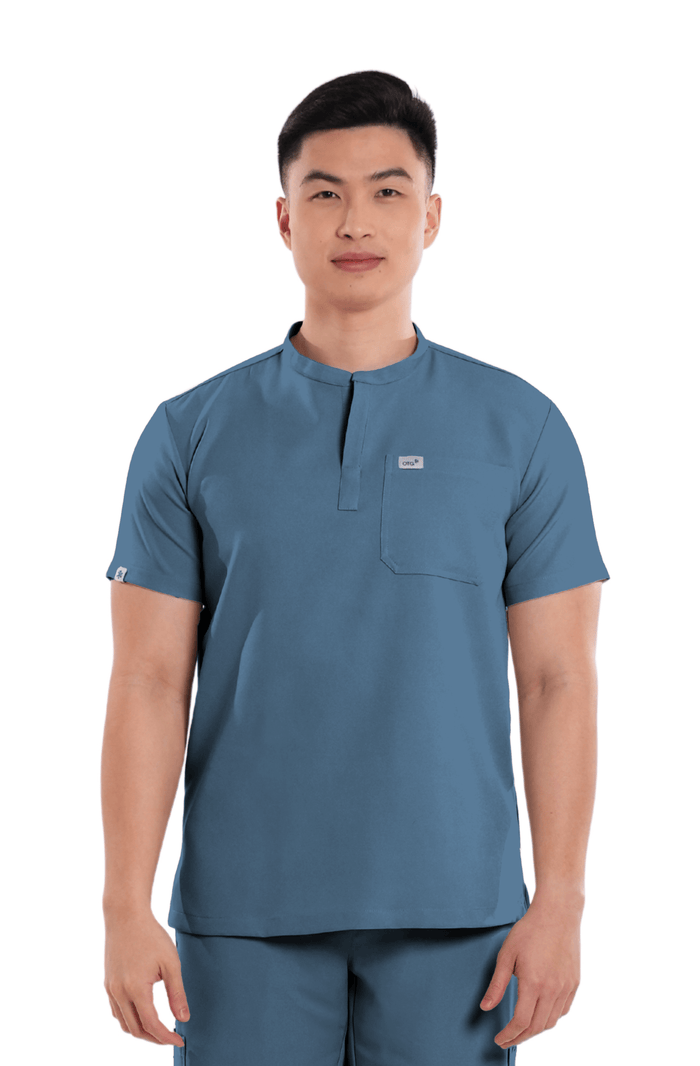 Luxe® Custom Fit Mandarin Men Scrub Top
