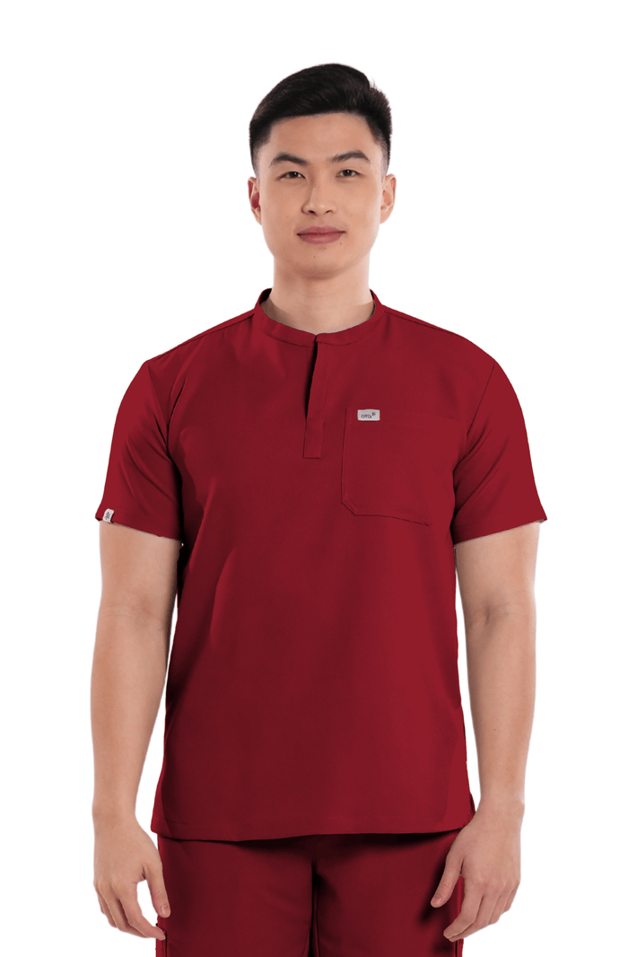 Luxe® Custom Fit Mandarin Men Scrub Top