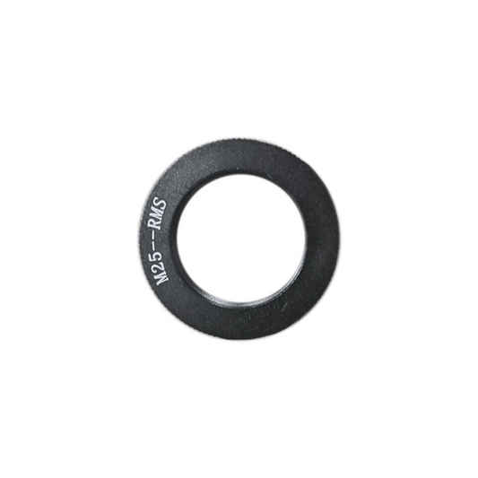 M25x0.75mm / 4/5″x1/36″  Objective Convertible Adapter, SKU OB02014922, three quarter front view
