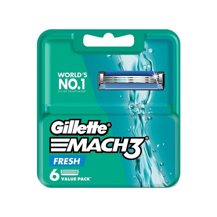 GILLETTE Mach3+ Fresh Cartridge Refill 6s | Isetan KL Online Store